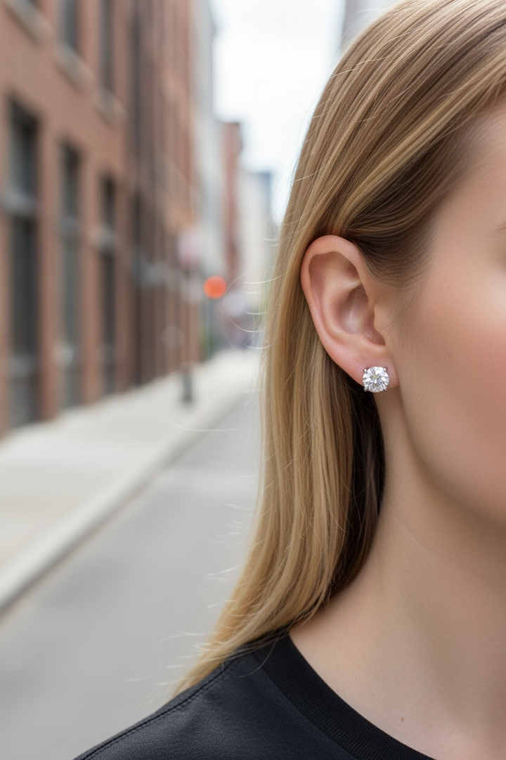 Honey Spark Petite Moissanite Studs