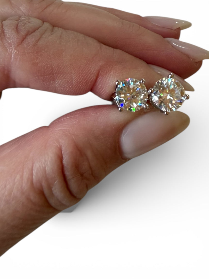 Honey Spark Petite Moissanite Studs