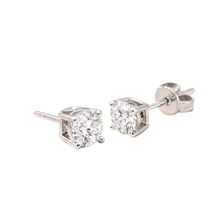 Big Sparkle Classic Moissanite Studs - White Gold