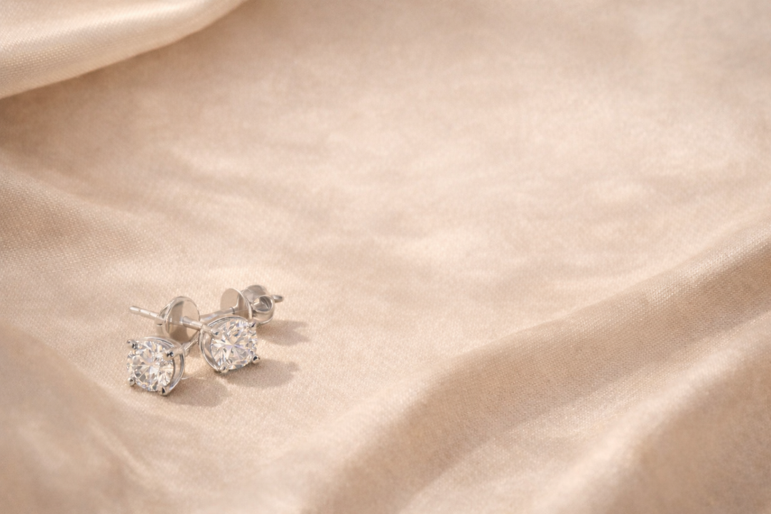 Big Sparkle Moissanite Studs – Moissanite Stud Earrings