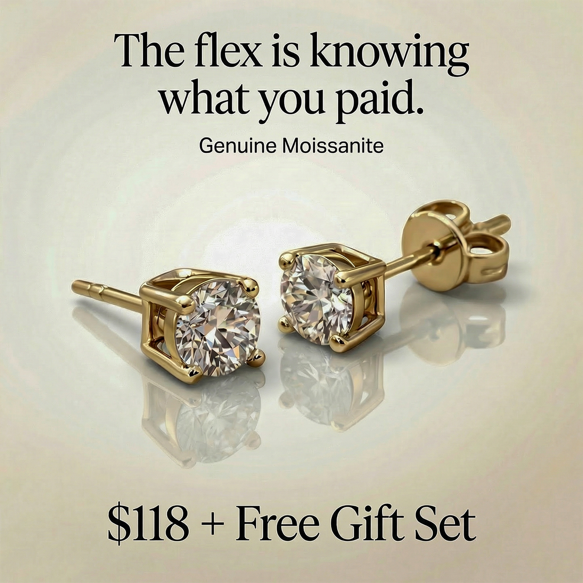 Big Sparkle Classic Moissanite Studs