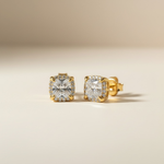 Princess-Cut Halo Stud Earrings