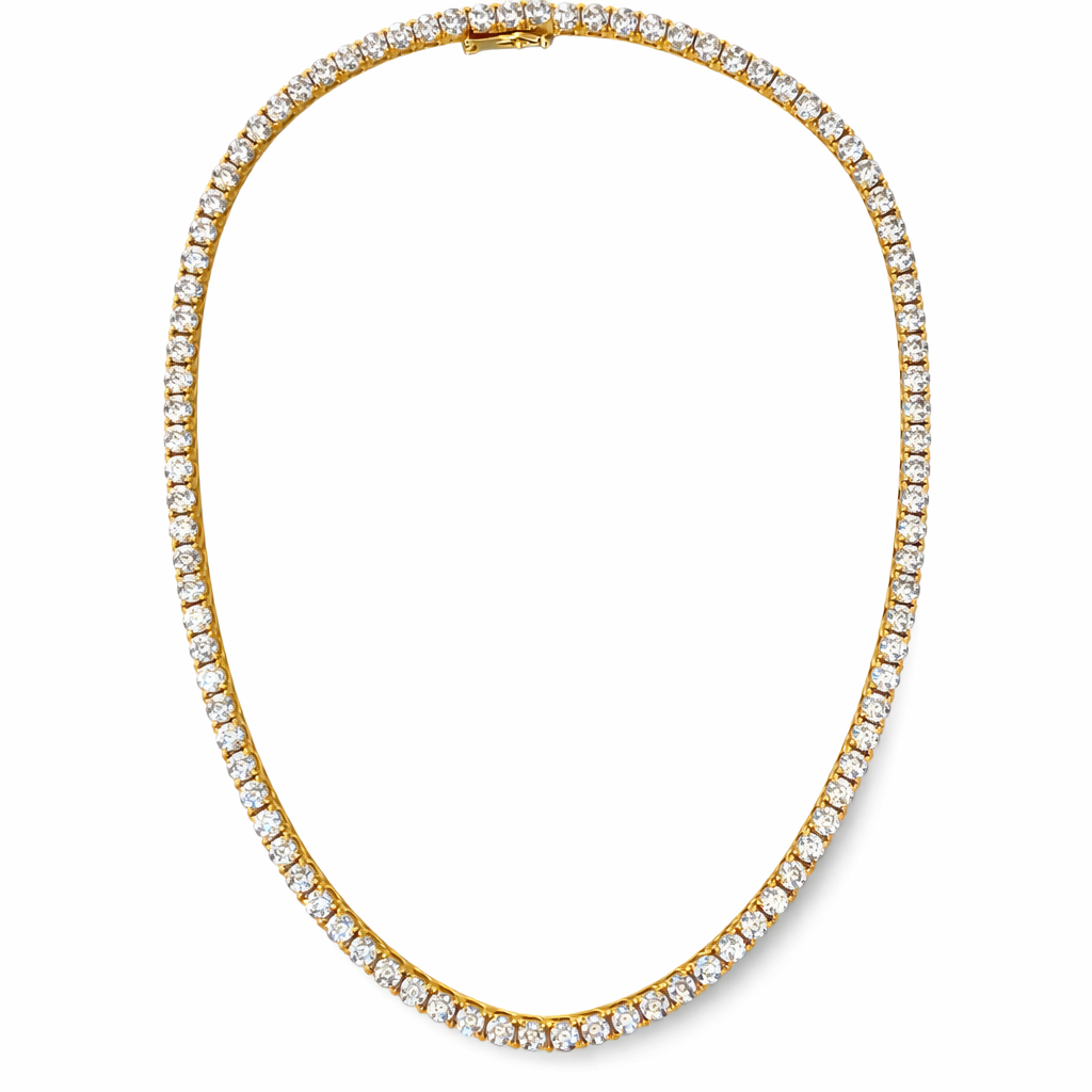 Bee Sparkle Tennis Necklace — Gold