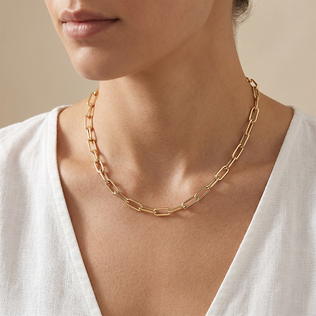 Bee Signature Paperclip Necklace