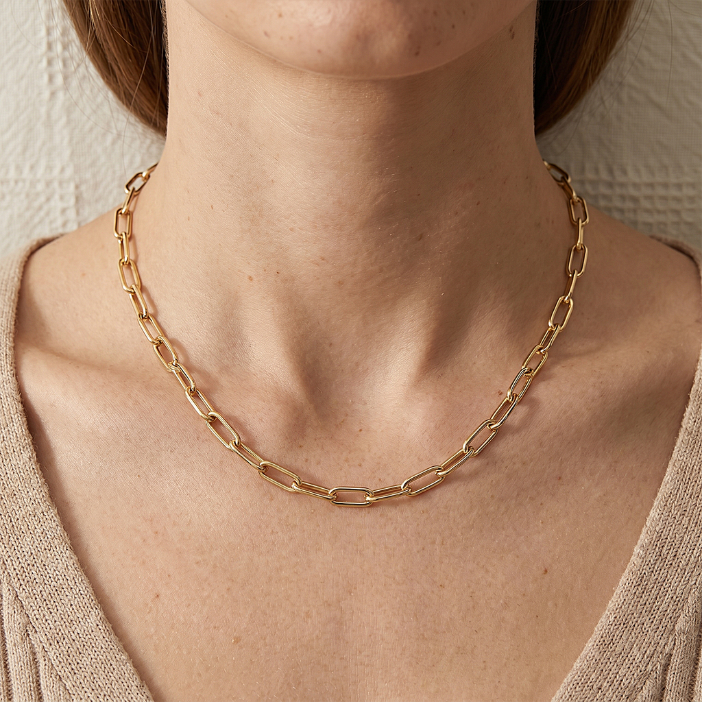 Bee Signature Paperclip Necklace