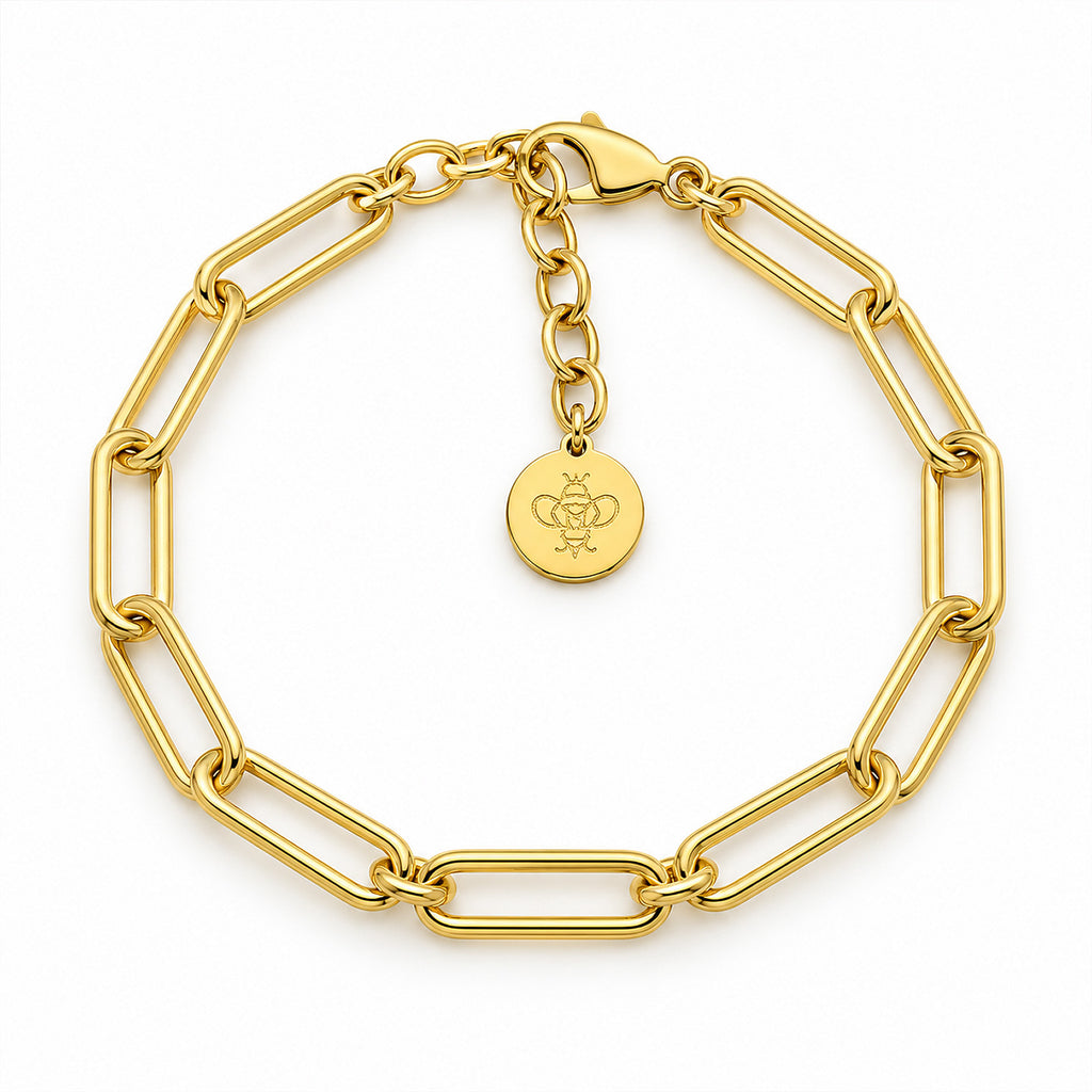 Bee Signature Paperclip Link Bracelet