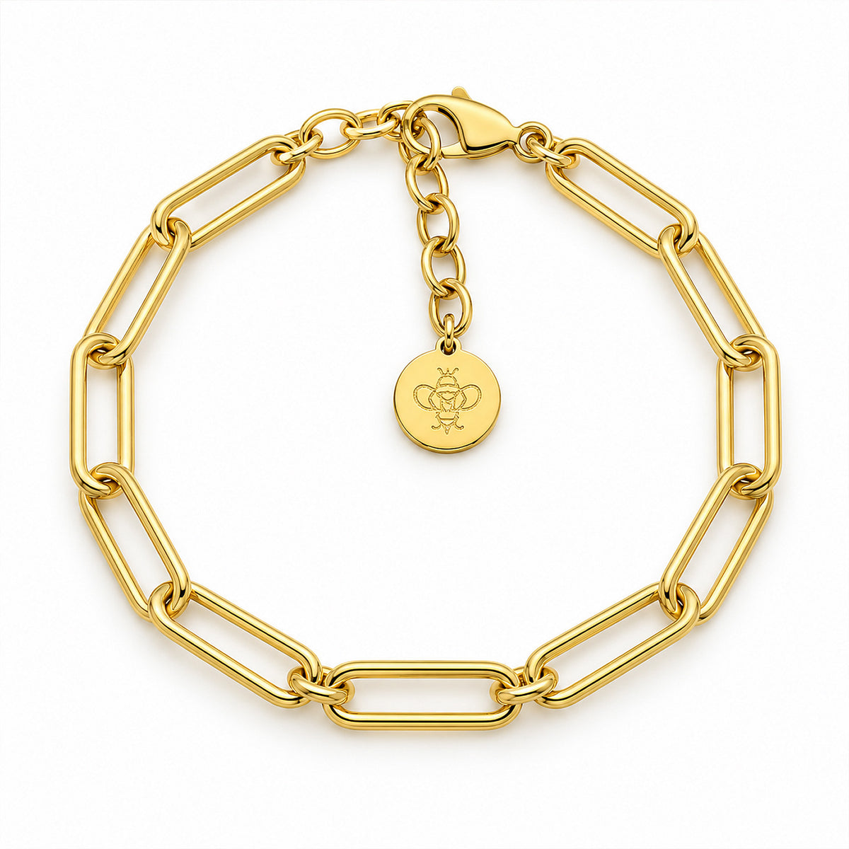 Bee Signature Paperclip Link Bracelet