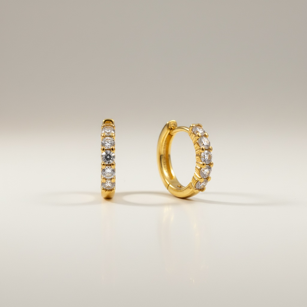 Bee Sparkle Moissanite Huggie Hoops