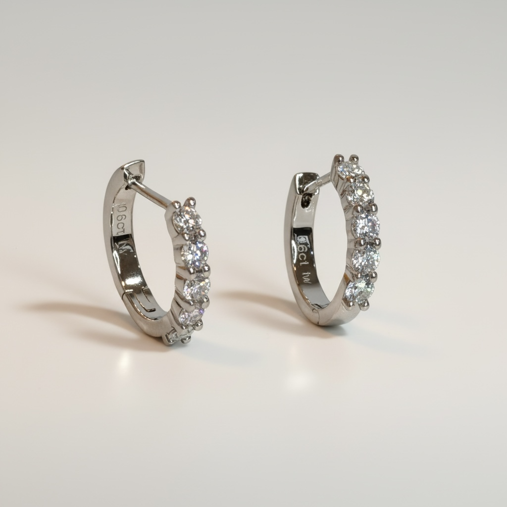 Bee Sparkle Moissanite Huggie Hoops