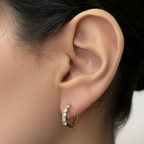 Bee Sparkle Moissanite Huggie Hoops