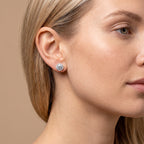 Round Halo  Moissanite Stud Earrings