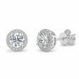 Round Halo  Moissanite Stud Earrings