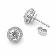 Round Halo  Moissanite Stud Earrings