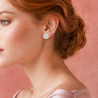 Seven Stone Moissanite Floral Earrings
