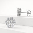 Seven Stone Moissanite Floral Earrings