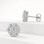 Seven Stone Moissanite Floral Earrings
