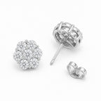 Seven Stone Moissanite Floral Earrings