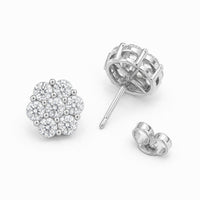 Seven Stone Moissanite Floral Earrings