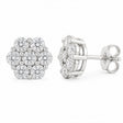 Seven Stone Moissanite Floral Earrings