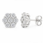 Seven Stone Moissanite Floral Earrings