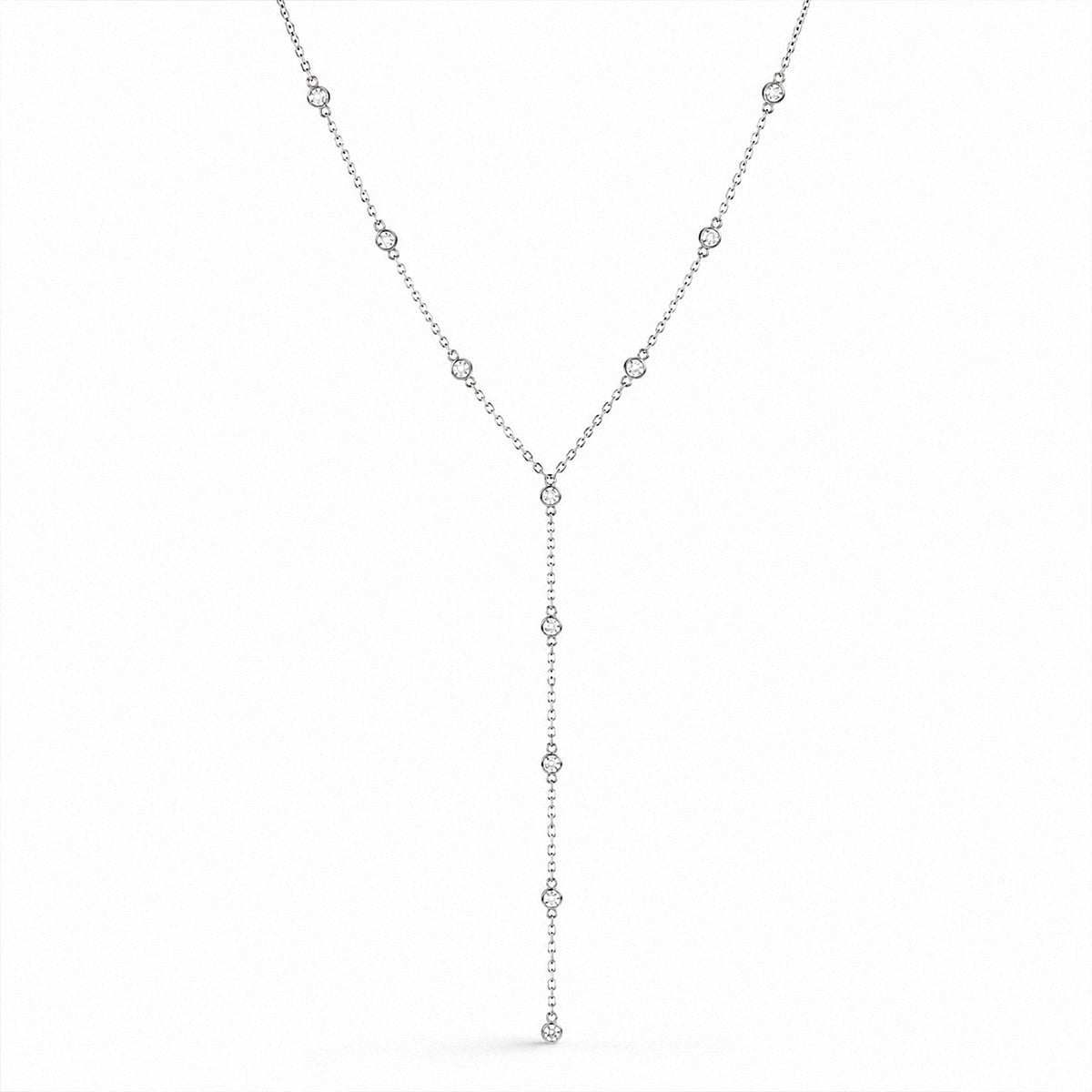 Nova Lariat Necklace - White Gold