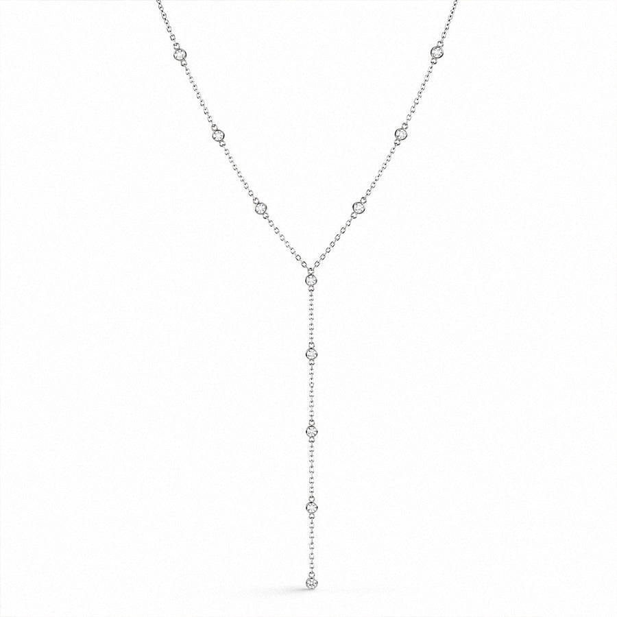 Nova Lariat Necklace - White Gold